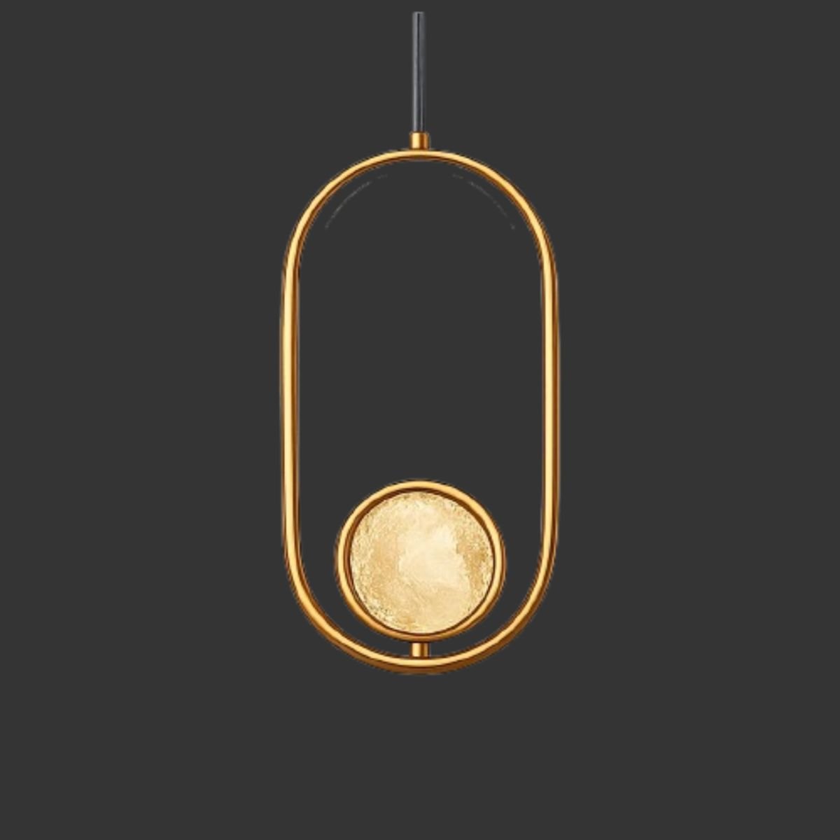 Modern Oval Gold Crystal Pendant Light 